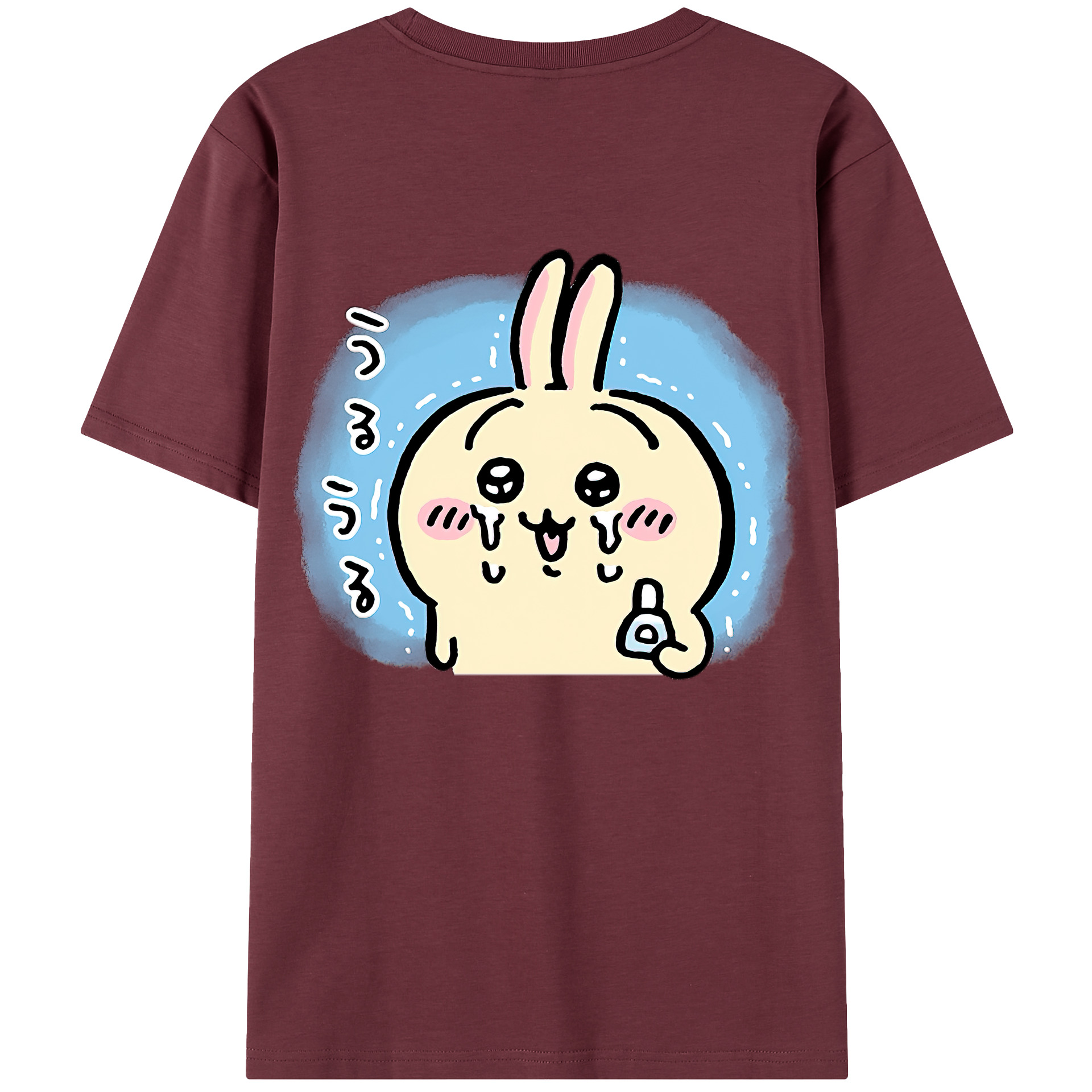 （画像用） ちいかわ うさぎ Chii-kawa usagi 綿100％半袖Tシャツ（背面プリント）